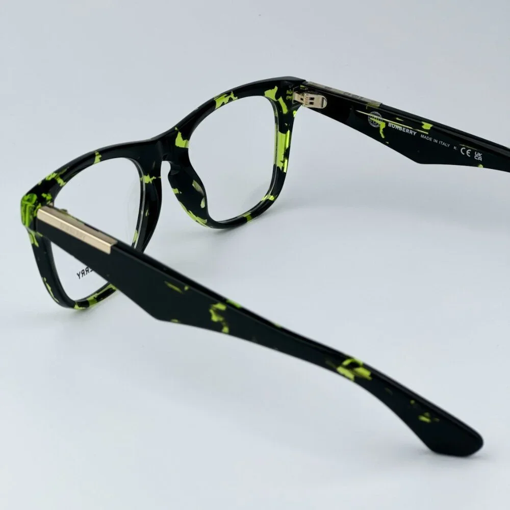 Burberry BE2409 4124 BRAND NEW Eyeglasses Green Havana Square Unisex